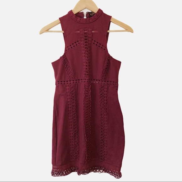 Free People Skyscraper Bodycon Dress Burgundy Size XS - Picture 2 of 10